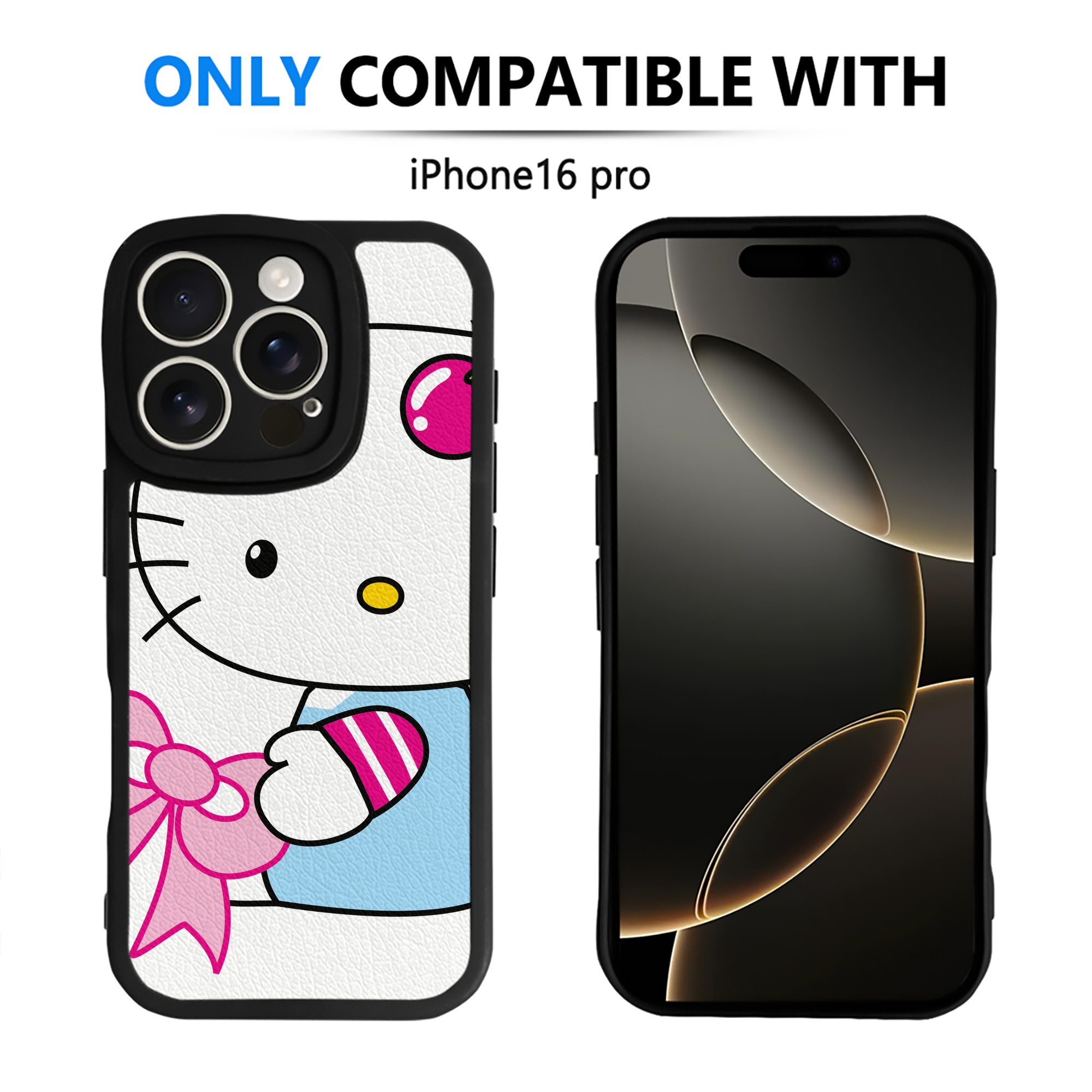 （画像用） Hello Kitty ハローキティ 【iPhone 16シリーズ対応】シリコンスマホケース（レザー調） 材質：シリコン